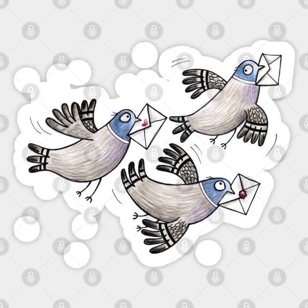 Brieftauben - Racing Pigeon - Taube - Dove Sticker by JunieMond